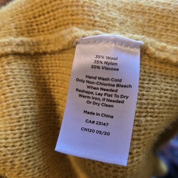 Womens XL Talbots Golden Yellow Open Front Cardigan Wool Blend Sweater - Picture 5 of 7